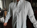 罗蒙（ROMON）【桑蚕丝免烫】长袖衬衫男士白衬衫修身衬衣商务职业男装白色42 实拍图
