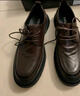 百丽情人节礼物通勤商务皮鞋男牛皮褶皱增高休闲鞋A1373AM4 棕色2  44 实拍图