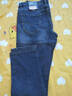 海澜之家（HLA）牛仔裤男皮标点缀直筒裤五袋款裤子男秋季新复古回潮 牛仔蓝过渡色（深）5F 2XL 185/92A 实拍图