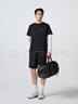 杰克·琼斯（JACK&JONES）25年男装T恤男夏季T恤舒适男士短袖凉感多色上衣纯色水洗不易走形 黑色E40 M 175 实拍图