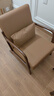 阿拉蕾 北欧实木单人沙发椅简约现代风小户型布艺休闲客厅阳台卧室椅子 2椅1桌组合【棕色 超纤皮】 实拍图