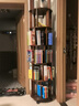 林之语实木旋转书架360度书柜置物架落地一体靠墙移动学生转角立式书架 【六层】44*197.8cm黑橡木色 实拍图
