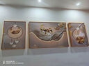 诗六艺家饰客厅装饰画北欧现代简约沙发背景墙挂画三联画大气轻奢壁画晶瓷画 羽鹿生辉（铝合金外框） 镶钻画左右60*80+中间120*80亮面 实拍图