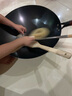 韦大锤炒锅炒菜锅手工铁锅老式家用传统圆尖底无涂层不粘锅具大炒勺 36cm无耳手工铁锅 盖+勺+铲+刷 36cm 实拍图
