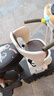 四万公里电动车儿童座椅前置电瓶车宝宝坐椅摩托车婴儿小孩安全凳SWY6609 奶白咖弯把款【可升降+减震】 螺丝固定 3岁-6岁 实拍图