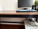 馨美凯电脑桌台式家用简易书桌办公桌简约现代工作台租房卧室学习写字桌 【单桌1.6cm厚桌面】黑架+深胡桃 长180cm*宽80cm*高74cm 实拍图