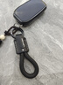 LAAZEE精致皮质编制钥匙扣手工皮绳钥匙挂件男士锁匙扣情侣汽车钥匙挂饰 皮革编织绳【黑】 实拍图