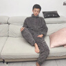 俞兆林睡衣男士秋冬季珊瑚绒加绒加厚可外穿保暖学生家居服25年新款套装 NSCJF-L006深灰方格拉链（主推款 XL （130斤-150斤） 实拍图