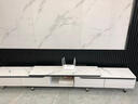 电视柜现代简约客厅家用小户型落地伸缩2025新款玻璃茶几电视机柜 【岩板款】可伸缩（160-220）cm_暖白色 组装；售卖均为单个装非组合装 实拍图