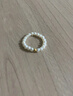 周六福黄18K金珍珠戒指女 ins风彩金戒指 单颗金珠 生日礼物 实拍图