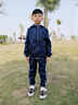 G.duck童装男童春秋套装运动装儿童衣服男大童秋冬季织带外套裤子两件套 8038藏青色【春秋款】 140 尺码9~10岁【130-140cm】cm 实拍图