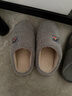 大嘴猴（Paul Frank）棉拖鞋男情侣时尚简约厚底家居保暖冬季拖鞋PF6661灰色290 实拍图