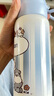 贝亲（Pigeon）趣玩儿童保温杯学生水杯上学专用 双饮直筒杯600ml(蓝色竖条小狗) 实拍图