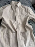 马登工装法式三袋夹克灯芯绒撞色拼接外套重磅纯棉白牛翻领上衣男春 米白色 S （偏大，请参考尺码推荐） 实拍图