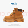 天美意（TEENMIX）童鞋儿童马丁靴女童2024新款春秋单靴男童大黄靴皮靴子中大童短靴 驼色 34 实拍图