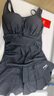 李宁（LI-NING）泳衣女连体裙式保守平角聚拢遮肚显瘦度假温泉泳装304 黑色M 实拍图