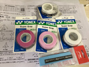 YONEX 尤尼克斯羽毛球拍手胶吸汗带yy超薄吸汗透气防滑平龙骨粘性柄皮 AC102C白色 3条装超薄吸汗印尼产 实拍图
