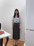 丝柏舍高腰半身裙2025秋装新款女装通勤气质西装开叉中长裙 实拍图