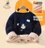Classic Teddy精典泰迪儿童加绒卫衣男女童加厚保暖上衣中大童百搭冬装 深蓝110 实拍图