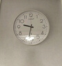 康巴丝（Compas）电波钟自动对时静音教室挂钟客厅时钟表挂墙 C6219B纯洁白 35cm 实拍图
