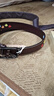 牛当家皮带女头层牛皮腰带真皮本命年镂空雏菊花纹针扣宽款牛皮带 深咖105cm(其它长度100-120备注) 实拍图