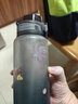 cica运动水杯男女士大容量Tritan塑料泡茶杯子耐高温学生军训水壶夏季 黑色1100ml（京仓发，更快到） 实拍图