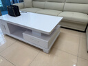 雷鑫智茶几电视柜组合创意现代简约烤漆茶几黑白金3色钢化玻璃客厅 高贵白 130*70CM双抽屉4柜门 实拍图