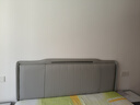 新款床头2024软包简约现代实木轻奢科技背板靠背落地超薄单买 浅灰色【猫抓皮】黑色配件 一米八宽床头 实拍图