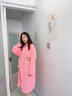 心楠浴巾女2024新款可穿可裹式浴袍秋冬加厚非全棉睡袍四季吸水速干衣 粉色长袖浴袍【加密加厚】 实拍图