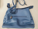 2025新款潮流软皮女士单肩包大容量休闲百搭中年妈妈手提斜挎包包 蓝色 实拍图