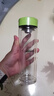 希诺（heenoor）双层玻璃杯家用女士带滤网个性潮流清新花茶杯隔热防烫便携水杯 清新绿220ml 实拍图