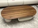 珍铁中古风实木茶几复古风简约轻奢小户型客厅家用新款高级感茶台桌 【胡桃色实木面板】黑色茶几130【带圆柱】 实拍图