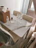 木如金镶轻奢餐桌椅组合现代简约小户型钢化玻璃子吃饭家用快餐饭店出租房 白腿+白面+白玻配4把闪电椅 100cm *宽60cm*高75cm 实拍图