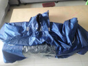 呈爱加大电动车雨衣成人摩托车雨披大号加长遮脚加厚男士通用骑行雨衣 藏青牛津布双人款 5XL（适合中大型车） 实拍图