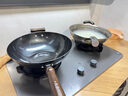 九鼎铸匠【旗舰店】炒锅老式生铁铸铁无涂层炒菜不易粘锅家用电磁炉燃气用 平底 推荐3-5人 木盖有耳 32cm 九鼎铸匠 加赠：锅盖+锅铲+锅架 实拍图