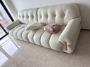 冬熊棉花糖真皮沙发法式奶油风客厅小户型轻奢白色钢琴键云朵沙发 【大三人位2.5米】 进口纳帕牛皮【旗舰版】凝胶记忆棉+6CM紫罗兰 实拍图