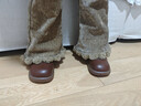牧童宝宝靴子冬季加绒保暖皮靴洋气软底马丁靴小女孩短靴 摩卡棕27 实拍图