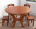 南郡王 全实木餐桌椅组合3人4人6人北欧家用吃饭桌小户型圆桌餐桌915圆 海棠色 1m 单桌餐桌 实拍图