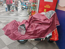 迪普尔电动车雨衣雨披双人单人亲子连体牛津布男女通用加大防水 5XL双人可拆卸双帽檐枣红 实拍图