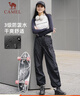 骆驼（CAMEL）休闲户外登山裤女防泼水直筒工装裤 C24CR1L7658B 幻影黑 S 实拍图