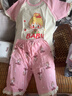 浪莎（LangSha）儿童睡衣女童夏季薄款纯棉中大童少女家居服短袖套装 粉色 150 实拍图