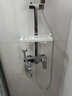九牧王世家全铜淋浴花洒套装家用卫浴室淋雨恒温数显增压喷头莲蓬卫生间花洒 银色-四方三档圆喷【送置物架】 实拍图