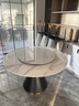 意式岩板餐桌椅组合现代简约轻奢大理石家用圆形桌带转盘吃饭桌子 加厚岩板餐桌(无金圈)+菠萝椅 1.2m 圆桌[送转盘][无椅子] 实拍图