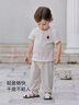 babylove婴幼儿T恤夏季宝宝纯棉薄款透气休闲上衣简约纯色百搭男女童短袖 薏米白 73 实拍图