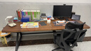 官顾实木电脑桌双人台式家用电竞桌两人长条大板书桌办公桌卧室工作台 松木桌子-K字型碳钢桌腿 220*80*75cm 厚5cm 实拍图