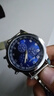 男士时尚商务手表三针数字刻度表盘潮流钢带青少年腕表石英表 蓝色【手表+送调表器】 实拍图
