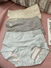 猫人（MiiOW）少女生平角内裤女士纯棉四角底裤加长裆全棉印花透气安全短裤 蓝格+蝴蝶结+灰爱心 3条 L 【建议重100-120斤】 实拍图