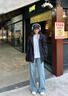 主意范立领飞行夹克外套男女春秋季潮牌cleanfit廓形短款高街棒球服外套 JK8008黑色 XL 125-145斤 实拍图