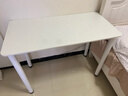甄严选电脑桌台式家用简约办公书桌女生卧室学习写字桌小户型化妆桌子 暖白色100*50【升级加固框架】 实拍图