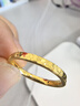 金至福碎冰冰黄金戒指情侣款足金素圈碎碎冰气质女戒计价七夕情人节礼物 约1g（多退少补-16圈） 实拍图